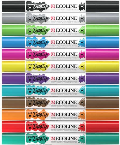 Talens Ecoline Duotip Brush pen etui van 12 stuks basis