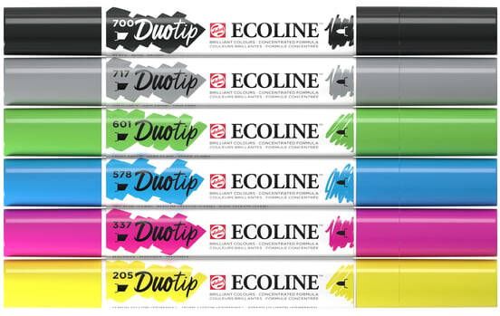 Talens Ecoline Duotip Brush pen etui van 6 stuks basis