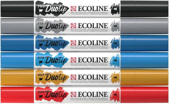 Talens Ecoline Duotip Brush pen etui van 6 stuks urban landscape