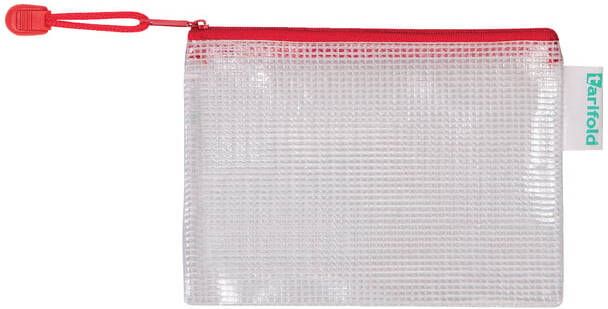 Tarifold Opbergtas met rits 160x110mm PVC rood