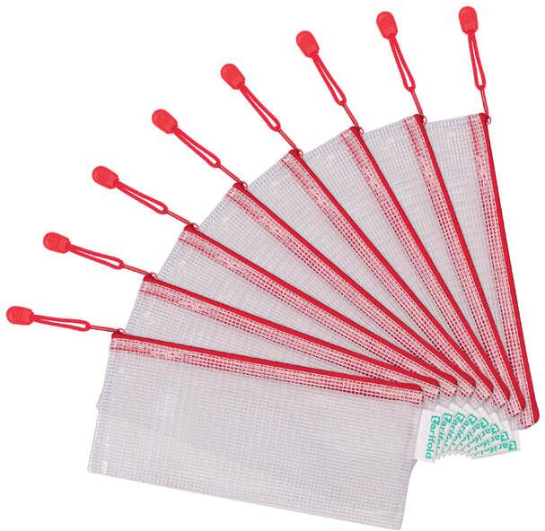 Tarifold Opbergtas met rits 250x115mm PVC rood