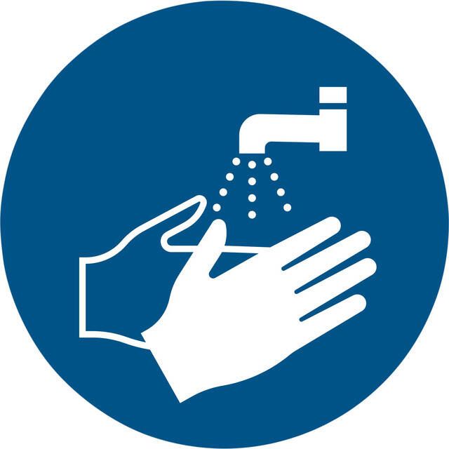 Djois Pictogram bordje Handen wassen verplicht Ã 100mm Blauw