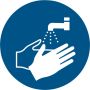 Djois Pictogram bordje Handen wassen verplicht Ã 100mm Blauw - Thumbnail 2