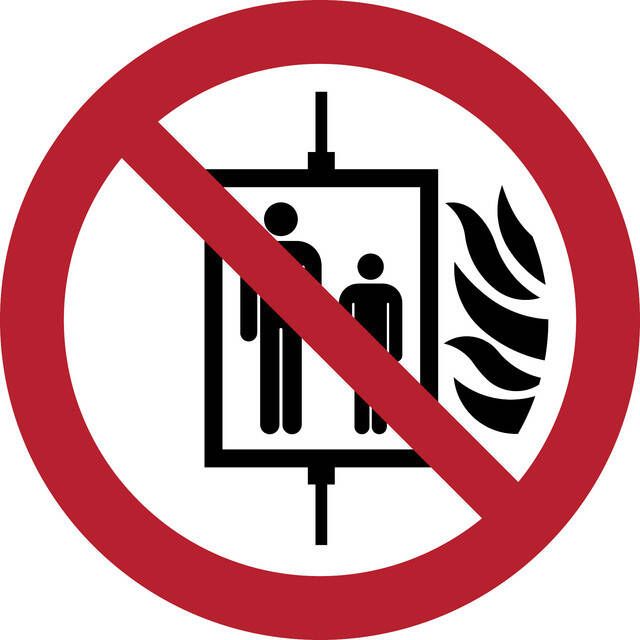 Tarifold Pictogram in geval van brand verboden om de lift te gebruikenø200mm