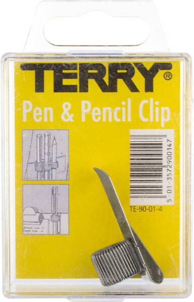 Terry Clip tbv 1 pennen potlood zilverkleurig