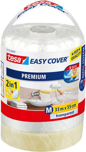 Tesa Afdekfolie Easy CoverÂ Premium Film inclusief tape navulling 33mx55cm