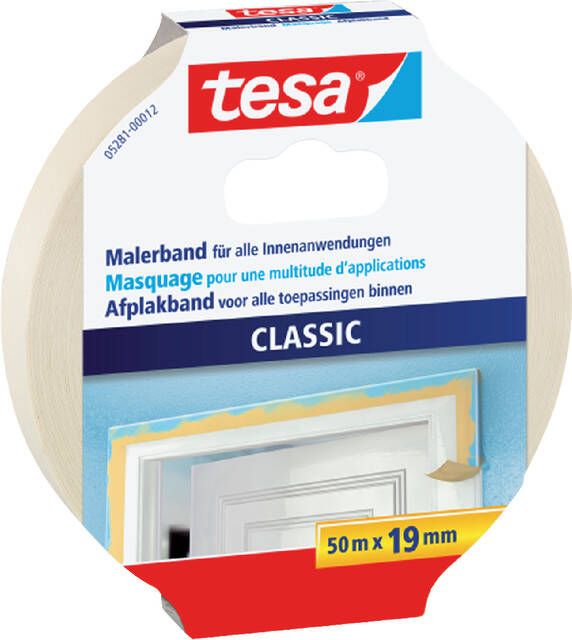 Tesa Afplaktape Classic 19mmx50m creme