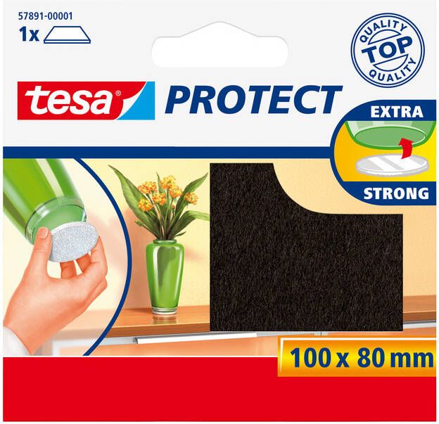 Tesa Beschermvilt Â Protect anti-kras 80x100mm bruin