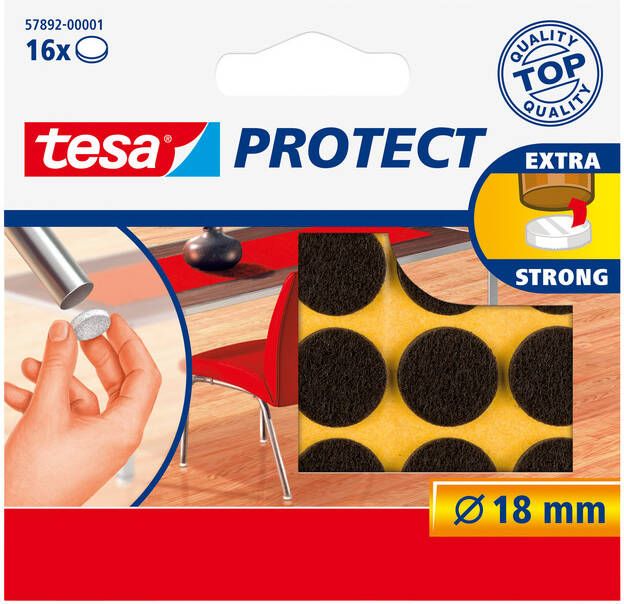 Tesa Beschermvilt Â Protect anti-kras Ã18mm bruin 12 stuks