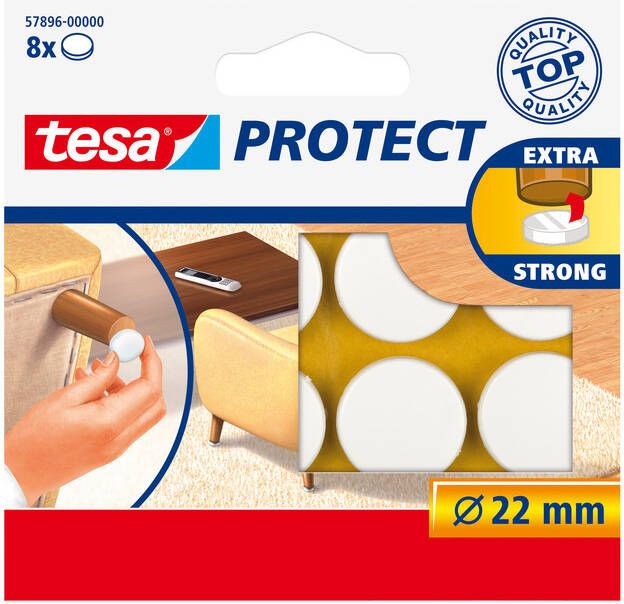 Tesa Beschermvilt antikras 57893 22mm rond wit