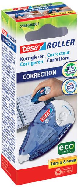 Tesa Correctieroller Â ecoLogoÂ 8 4mmx14m navulbaar hangdoosje