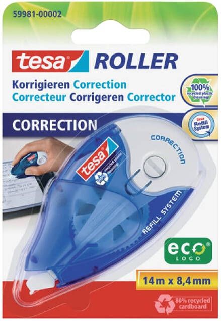 Tesa Correctieroller Â ecoLogoÂ 8 4mmx14m navulbaar op blister