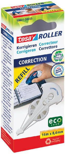 Tesa Navulling corretieroller Â ecoLogoÂ 14mx8 4mm hangdoosje