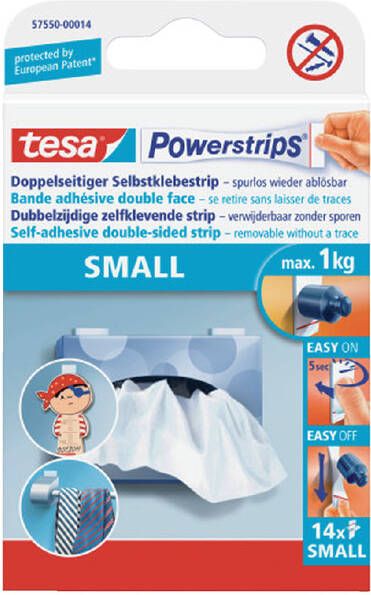 Tesa Powerstrips SMALL draagkracht 1 kg blister van 14 stuks