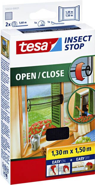 Tesa Insectenhor Â Insect Stop OPEN CLOSE raam 1 3x1 5m zwart