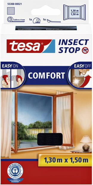 Tesa Insectenhor 55388 voor raam 1 3x1 5m zwart