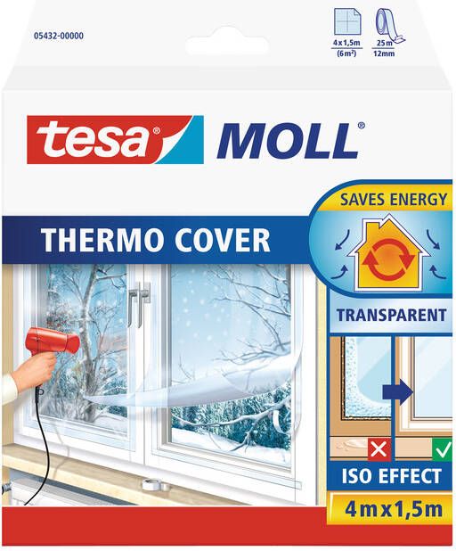 Tesa Isolatiefolie mollÂ Thermo Cover tbv ramen 1 5x4m transparant