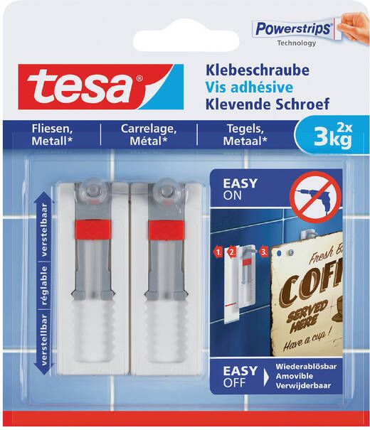 Tesa Klevende schroef tegels en metaal verstelbaar 3kg