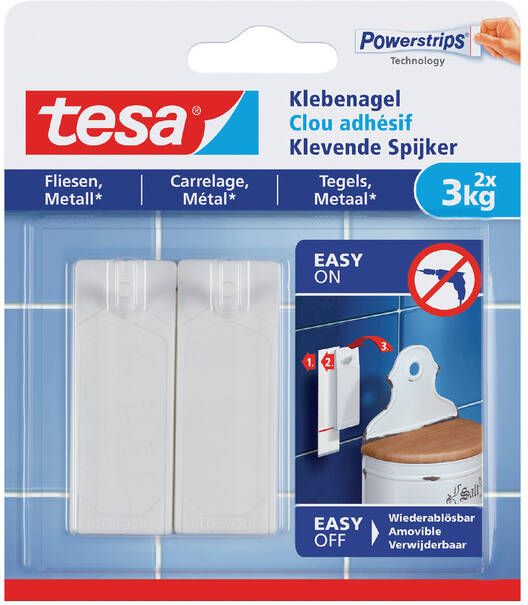 Tesa Klevende Spijker Â tegels & metaal 3kg wit