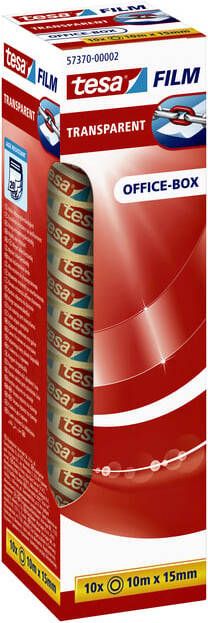 Tesa Plakband filmÂ 10mx15mm transparant 10 rollen