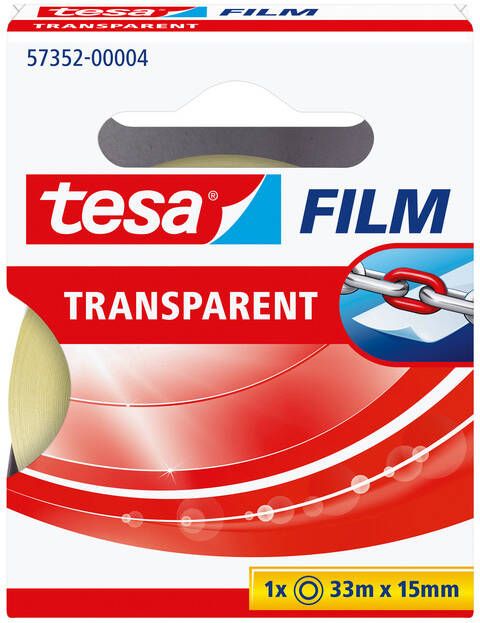 Tesa Plakband filmÂ 33mx15mm Transparant in doosje