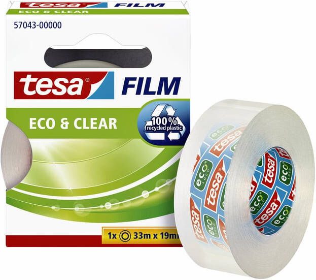 Tesa Plakband film Eco&Clear 33mx19mm transparant