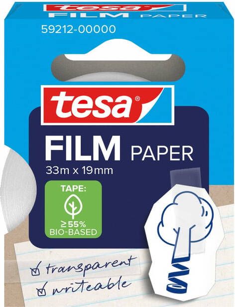 Tesa film papier tape ft 19 mm x 33 m transparant