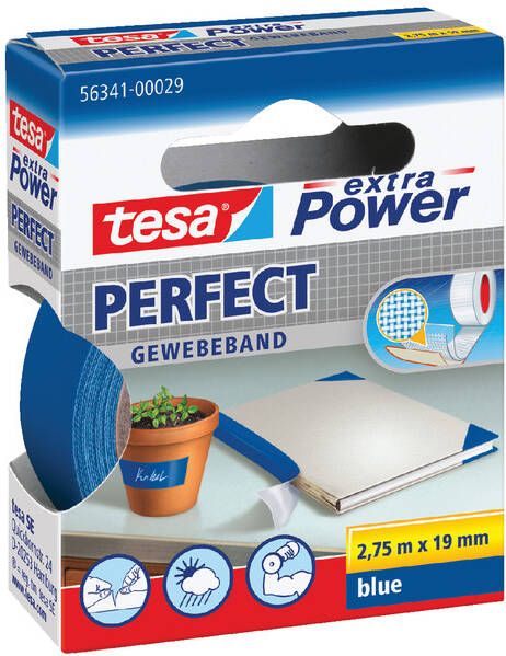 Tesa extra Power Perfect ft 19 mm x 2 75 m blauw