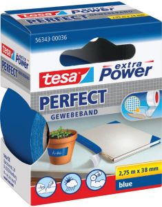 Tesa Plakband textiel 38mmx2.75m blauw
