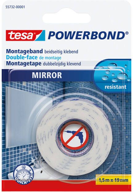 Tesa Powerbond 55732 voor spiegels 19mmx1 5m