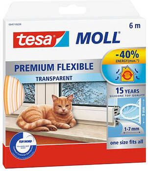 Tesa Tochtstrip mollÂ Premium Flexible siliconen 6mx9mm transparant