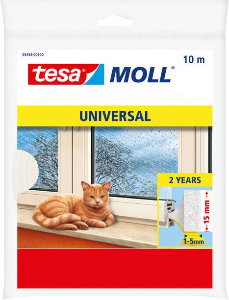 Tesa Tochtstrip Moll 05454 universeel 15mmx10m wit