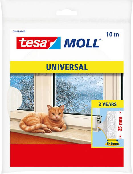 Tesa Tochtstrip Moll 05456 universeel 25mmx10m wit