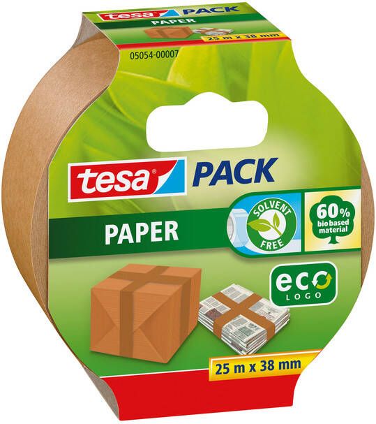 Tesa Verpakkingstape packÂ papier ecoLogoÂ 25mx38mm bruin