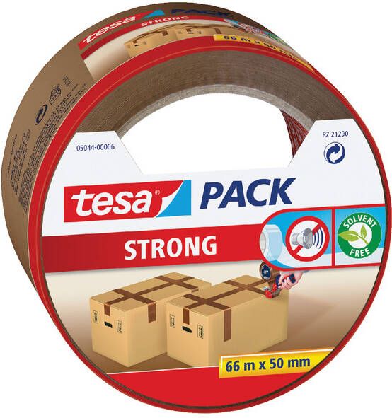 Tesa Verpakkingstape packÂ Strong 66mx50mm bruin