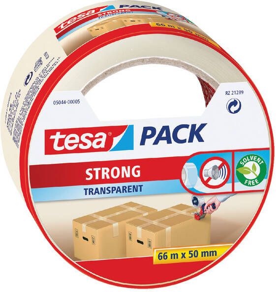 Tesa Verpakkingstape 50mmx66m transparant blister PP