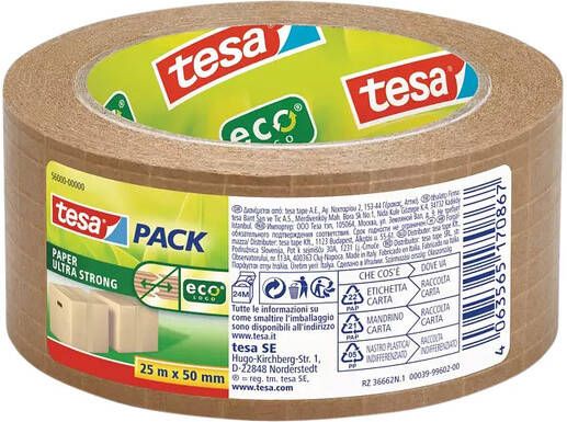 Tesa pack ultra strong ecologo 50 mm x 25 m papier bruin