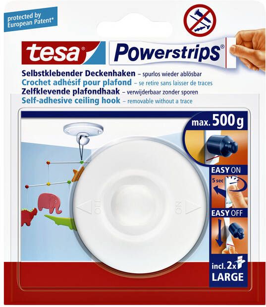 Tesa Zelfklevende plafondhaak wit 500gr