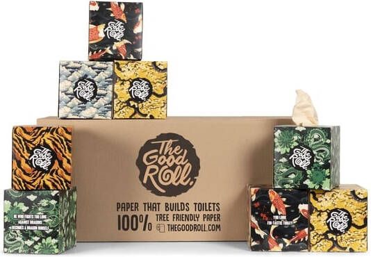 The Good Roll Facial tissues The Happy Tissue bamboe 3-laags 20x60 vel naturel