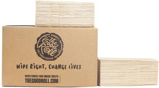 The Good Roll Handdoek bamboe z-vouw 2-laags 230x210mm 20x200 vel naturel