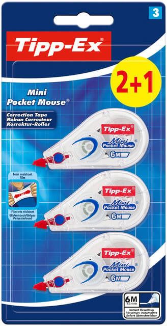 Tipp-ex Correctieroller Tipp ex 5mmx6m pocket mini mouse blister 2+1 gratis