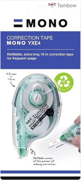 Tombow Navulbare correctieroller Mono YXE correctieroller 4 2 mm kleur: groen