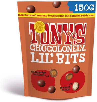 Tony's Chocolonely Chocolade Lil' Bits melk karamel zeezout & cookie 150 gram