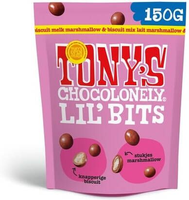 Tony's Chocolonely Chocolade Lil' Bits melk marshmallow & biscuit 150 gram
