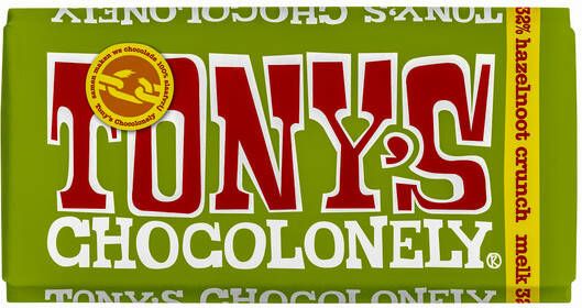 Goedkope Tony's Chocolonely Bestellen Chocolade Tony's Chocolonely melk hazelnoot crunch reep 180gr