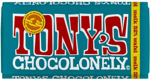 Tony's Chocolonely Chocolade Melk pennywafel 180gr