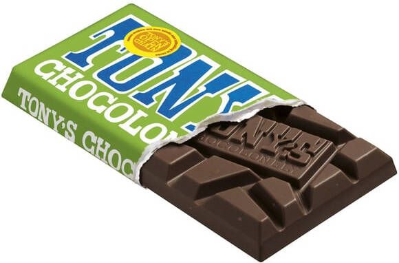 Tony's Chocolonely Chocolade puur amandel zeezout reep 90 gram