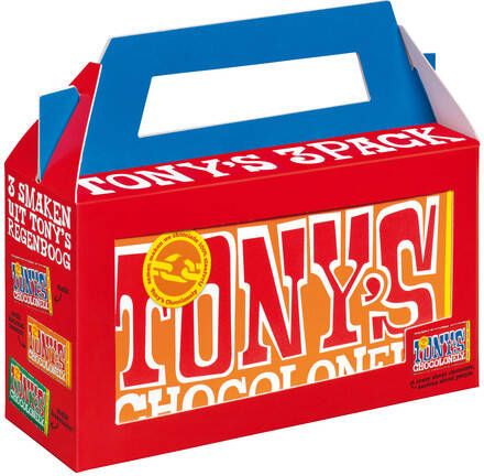 Tony's Chocolonely Chocolade Rainbowpack Classic 3 repenà 180gr