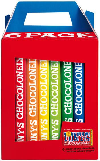 Goedkope Tony's Chocolonely Bestellen Chocolade Tony's Chocolonely Rainbowpack Classic 6 repenÃƒ 180gr