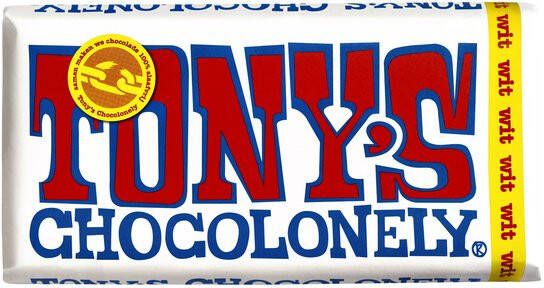 Tony's Chocolonely Chocolade reep 180gr wit